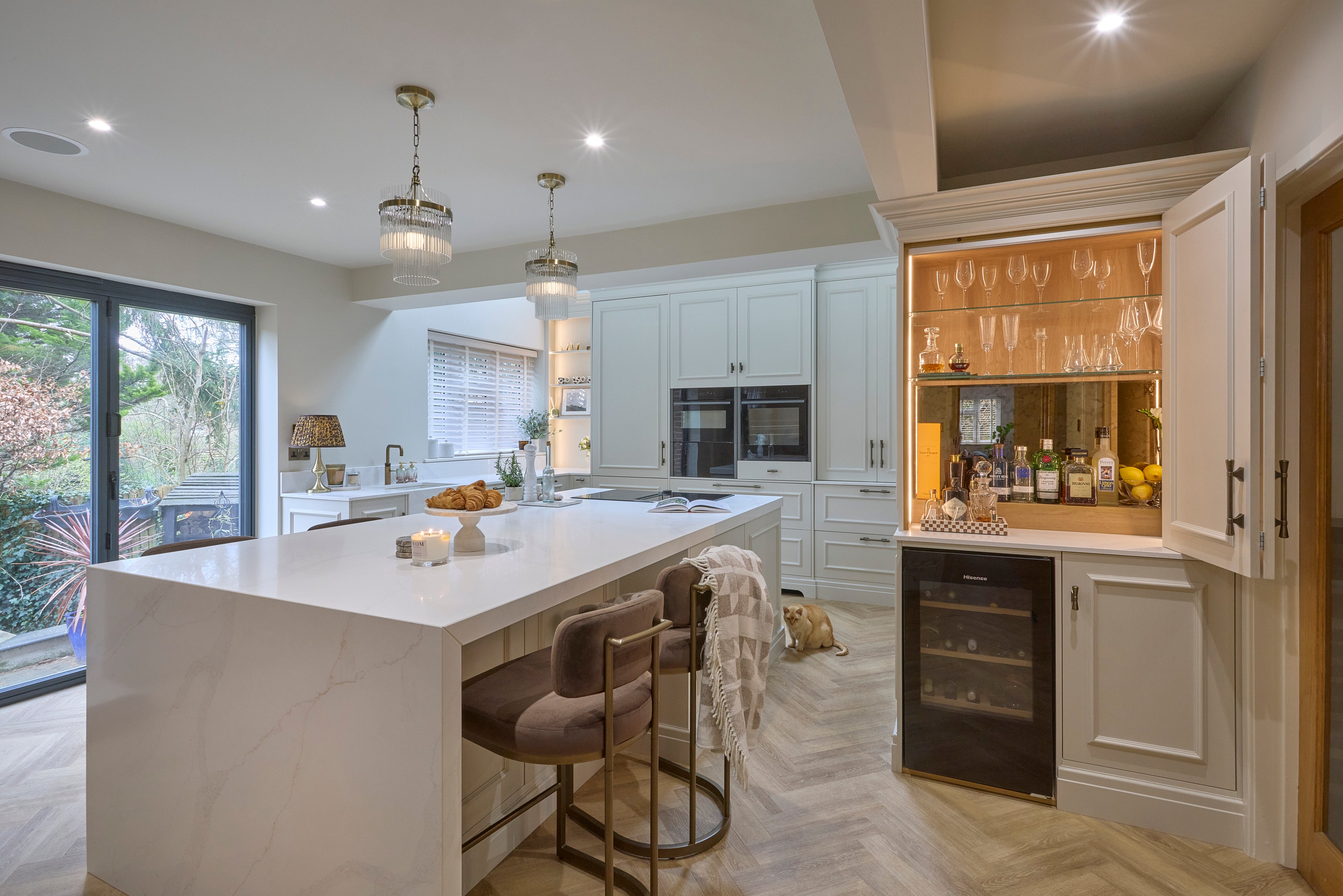 Luxury family kitchen with bespoke cabinetry in Reigate, Surrey