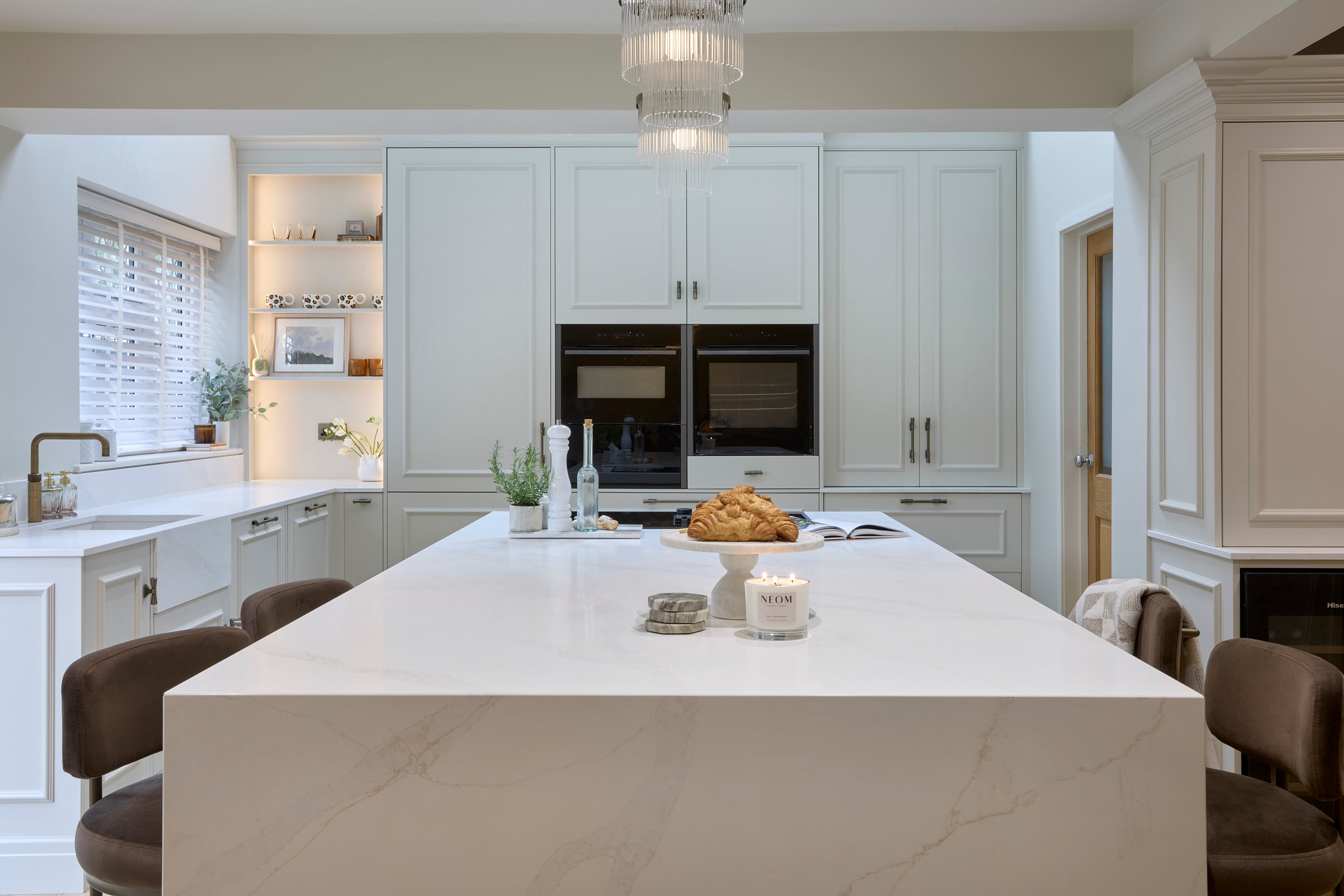 Luxury family kitchen with bespoke cabinetry designed by Sophie-Anne Interiors