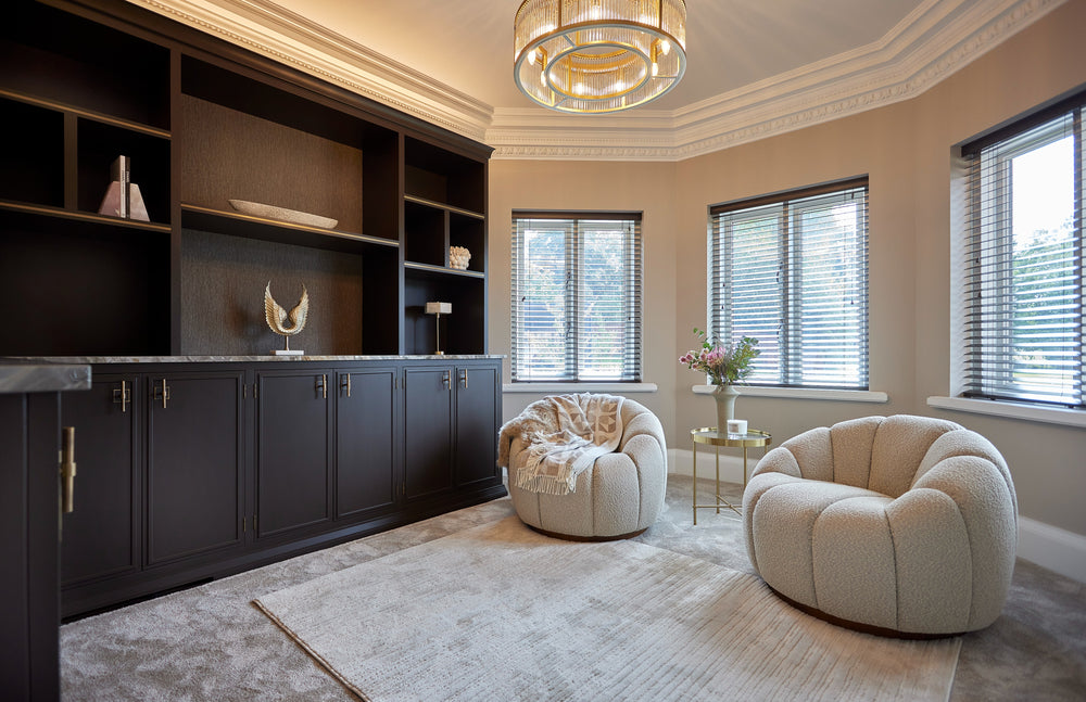 Luxury snug with bespoke joinery designed by Sophie-Anne Interiors in Sevenoaks