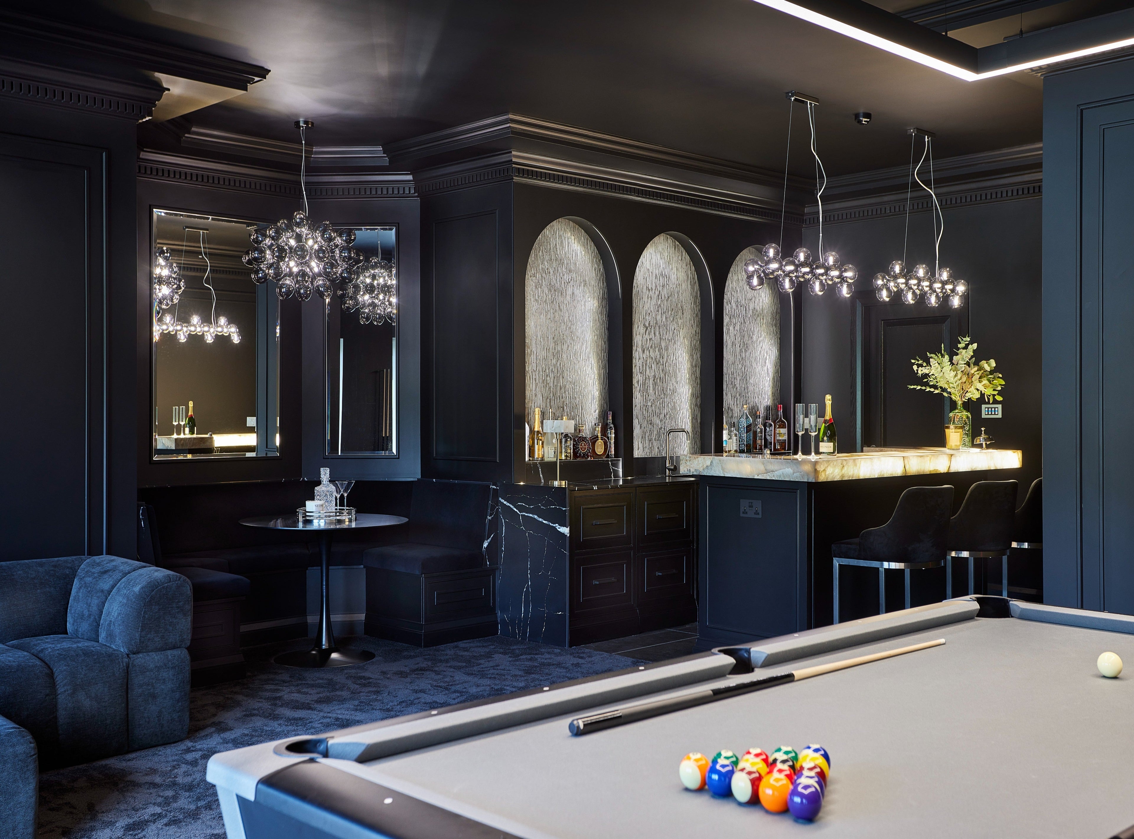Luxury home bar designed by Sophie-Anne Interiors in Richmond
